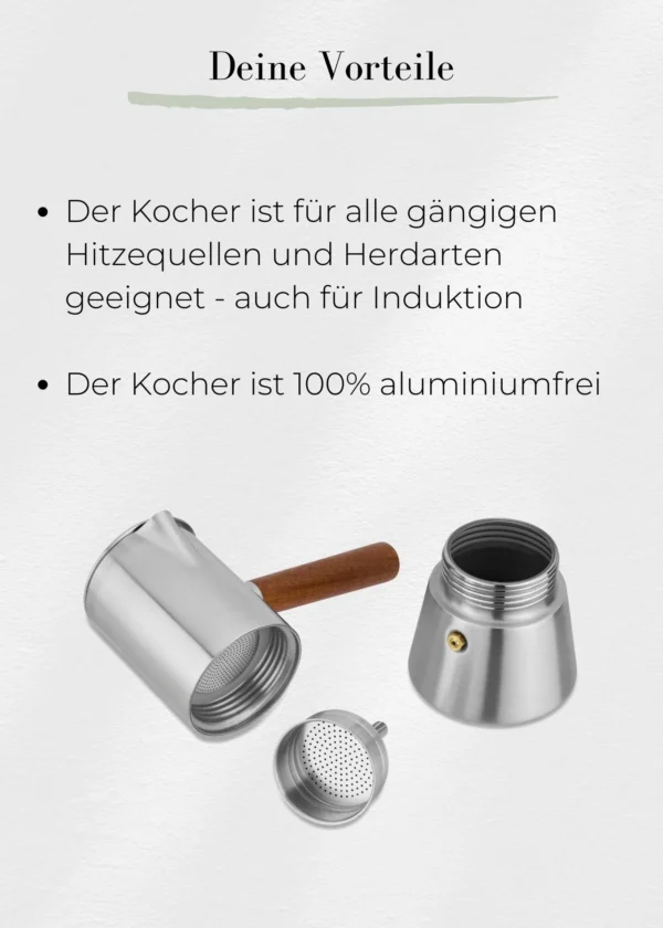 Espressokocher aus Edelstahl