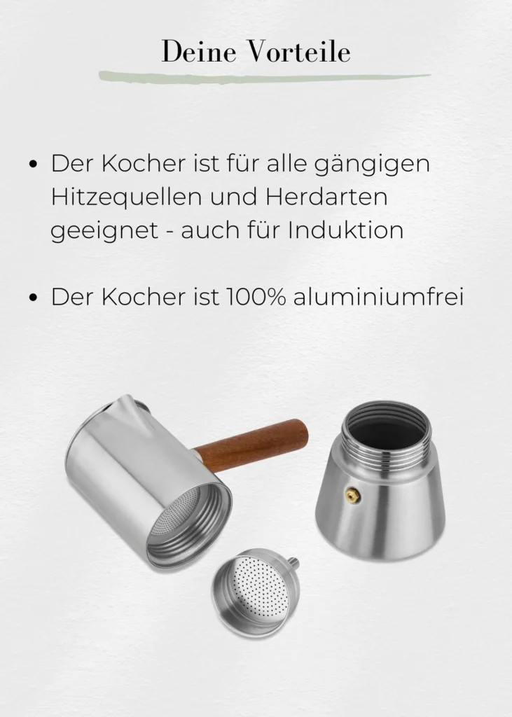 Espressokocher aus Edelstahl