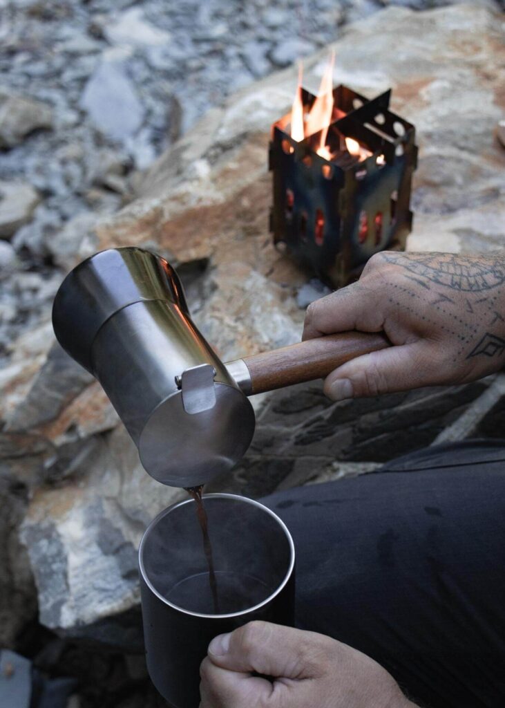 Espressokocher aus Edelstahl